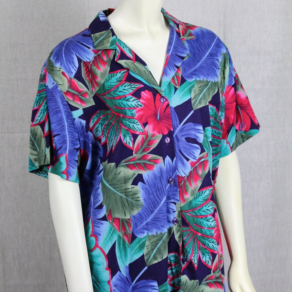 Floral with tropical leaves Hawaiian shirt